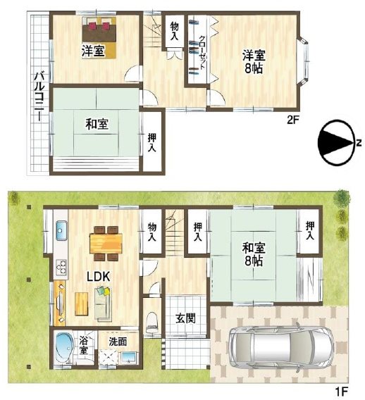 高槻市土室町　中古一戸建 間取り図