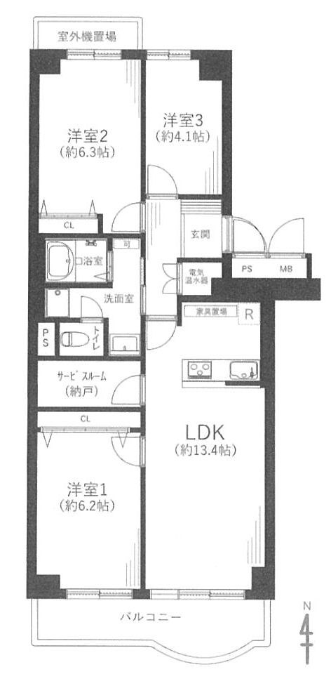 ユニハイム千里丘1号棟   間取り図
