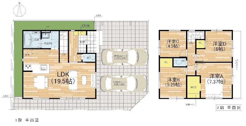 高槻市東和町 新築一戸建 間取り図