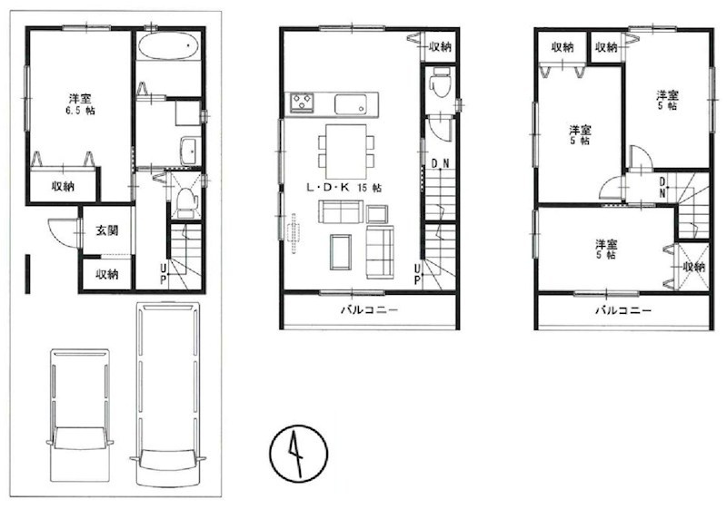 高槻市津之江町1丁目　新築一戸建 間取り図