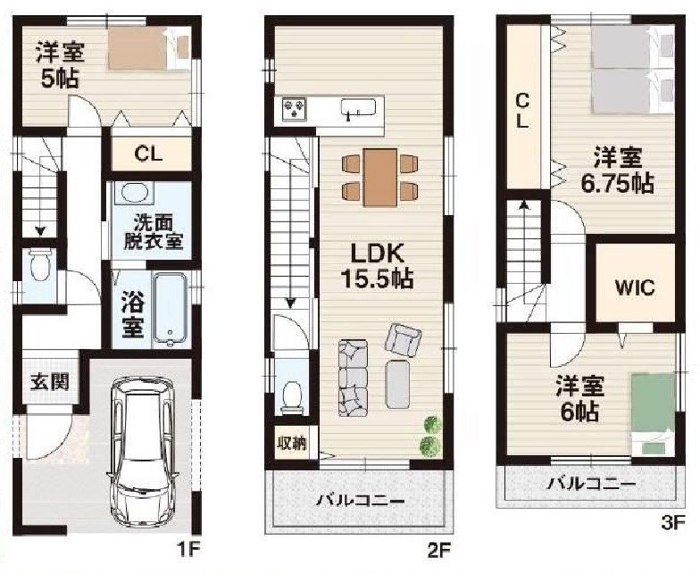 高槻市東天川3丁目　新築一戸建 間取り図