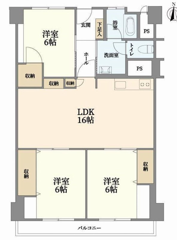 北摂マンション   509号室 間取り図