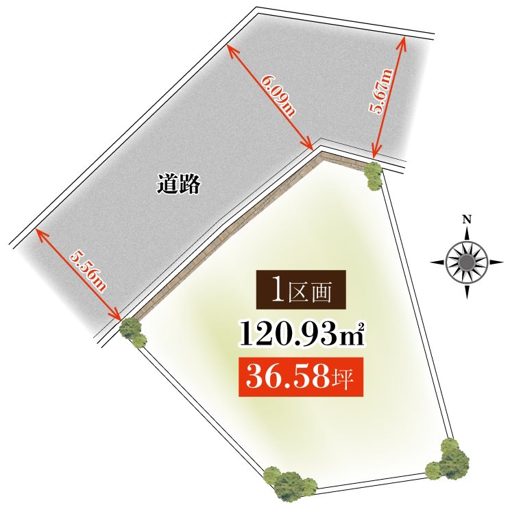 島本町広瀬1丁目 売土地 間取り図