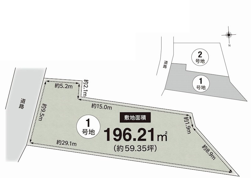茨木市北春日丘3丁目　売土地　1号地 間取り図