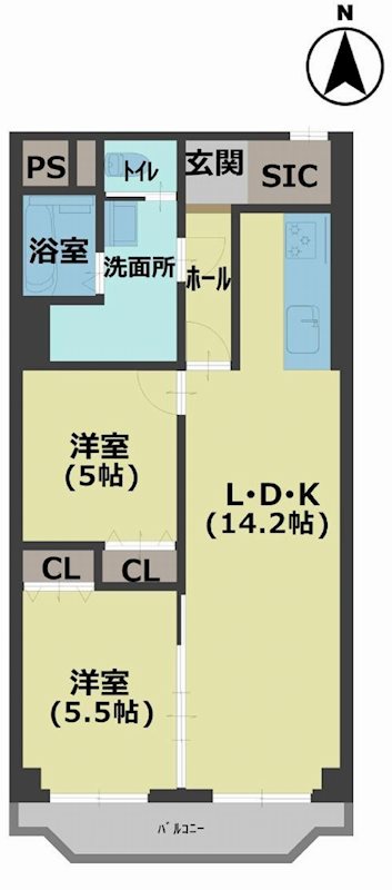 メガロコープ茨木Ⅱ 3F号室 間取り図