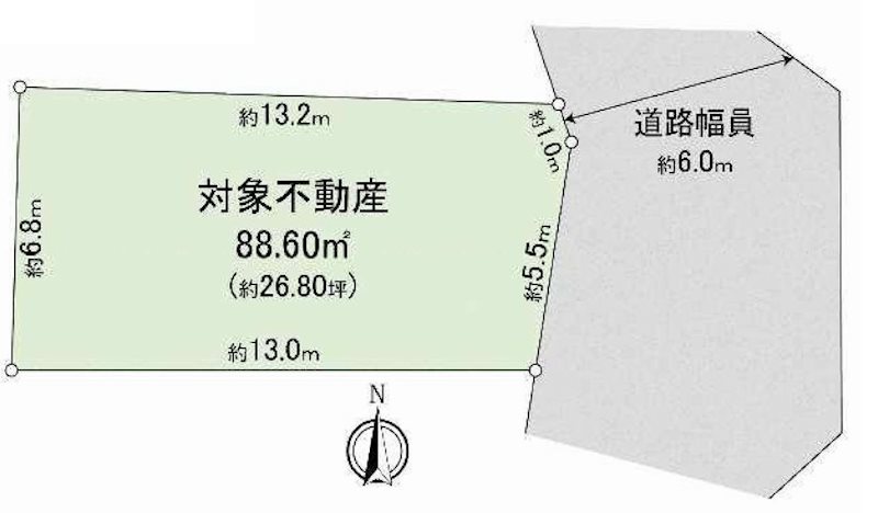 茨木市三島丘1丁目　建築条件付売土地 1号地 間取り図