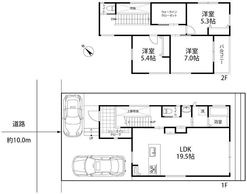 高槻市大和1丁目　新築一戸建 1号地 間取り図