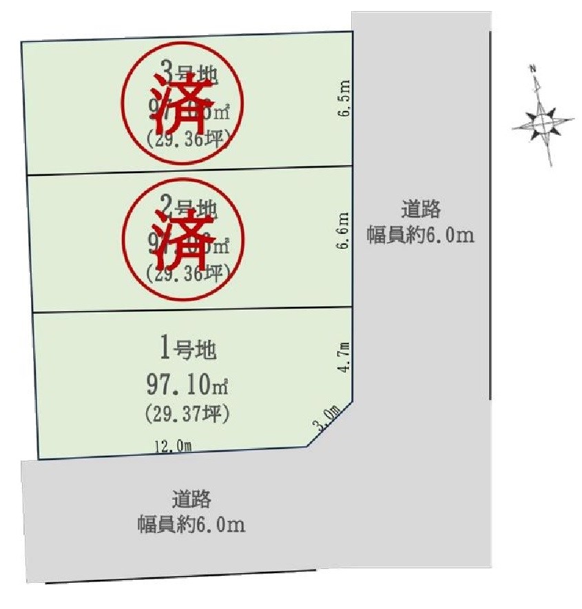 高槻市藤の里町1号地　売土地 間取り図