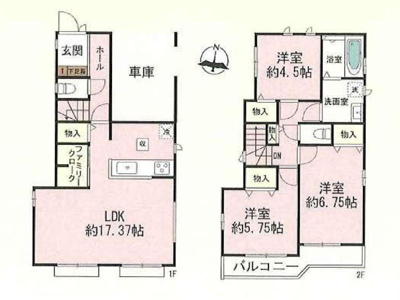 摂津市千里丘２丁目　２号棟　新築一戸建  間取り図