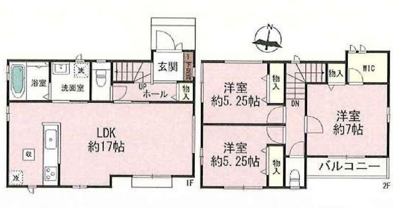 摂津市千里丘２丁目　３号棟　新築一戸建   間取り図