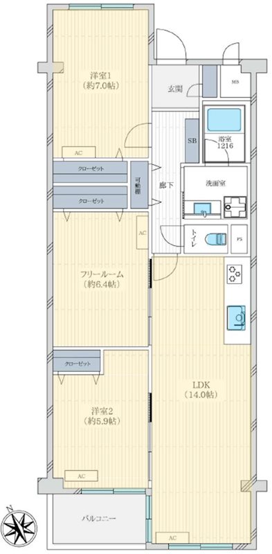くずはセンチュリータウン六番館 間取り図