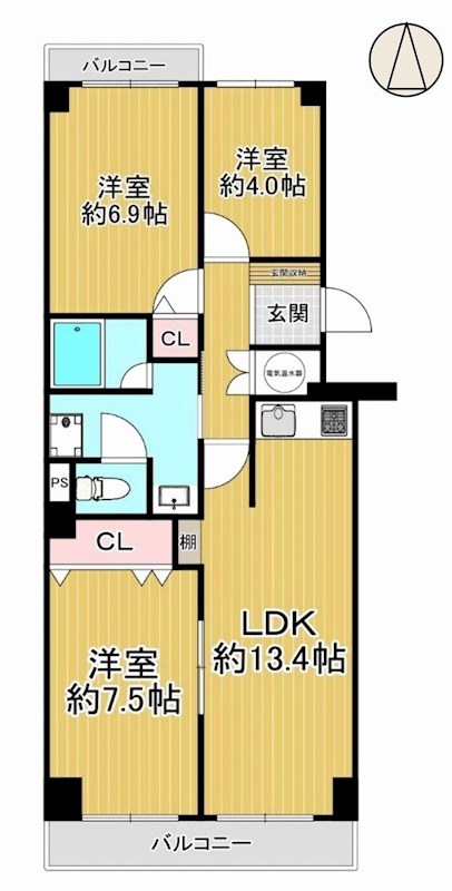 ユニハイム千里丘1号棟  間取り図