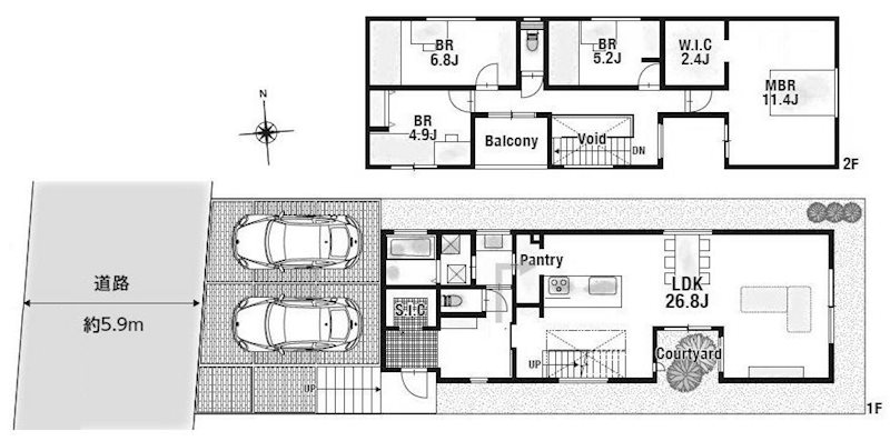 高槻市日吉台二番町　建築条件付売土地1号地 間取り図