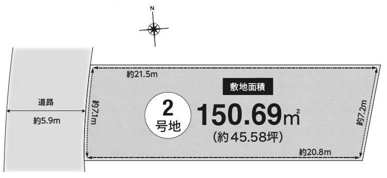 高槻市日吉台二番町　売土地2号地 間取り図