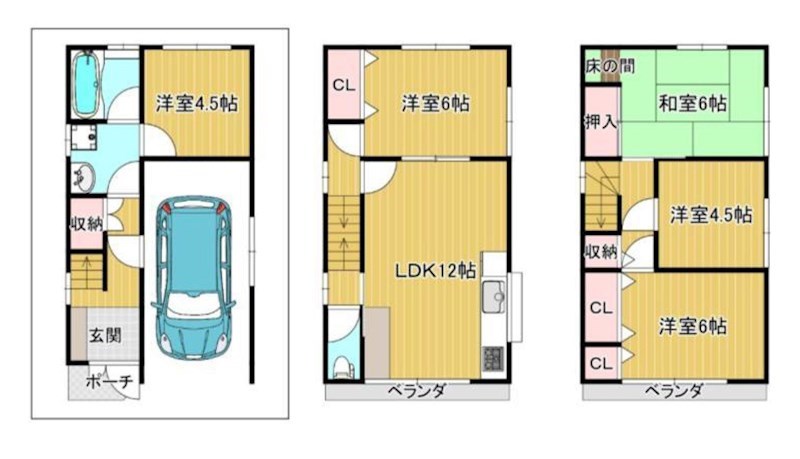 摂津市正雀3丁目　中古一戸建  間取り図