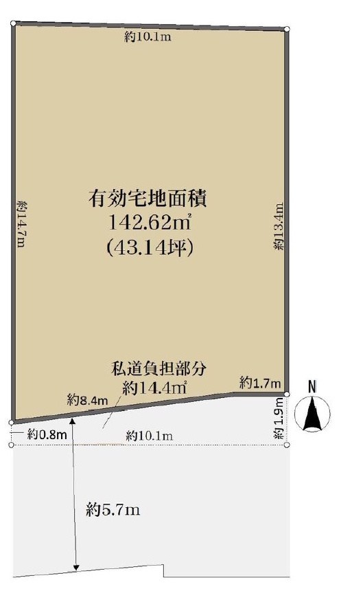 高槻市登美の里町 売土地 1号地 間取り図