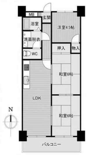 シャンティ高槻　オーナーチェンジ物件 間取り図