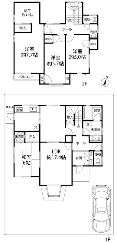 高槻市高見台　中古一戸建 間取り図
