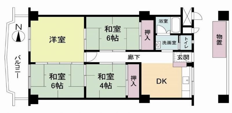 メガロコープ茨木Ⅱ 4F号室 間取り図