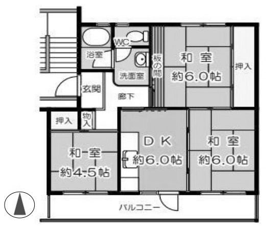 富田第二住宅61号棟  間取り図