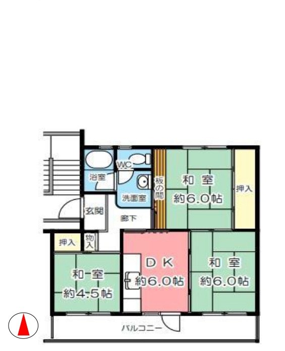 富田第二住宅61号棟  間取り図