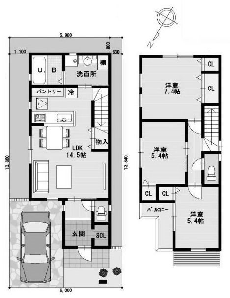 高槻市松が丘3丁目　建築条件付売土地 間取り図