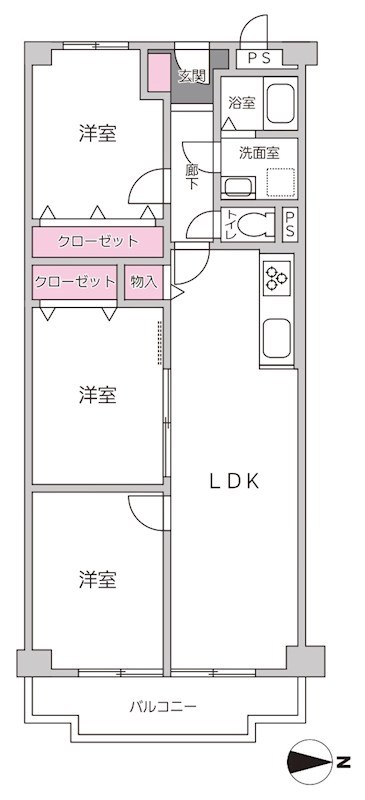 シャルマンコーポ摂津富田 間取り図