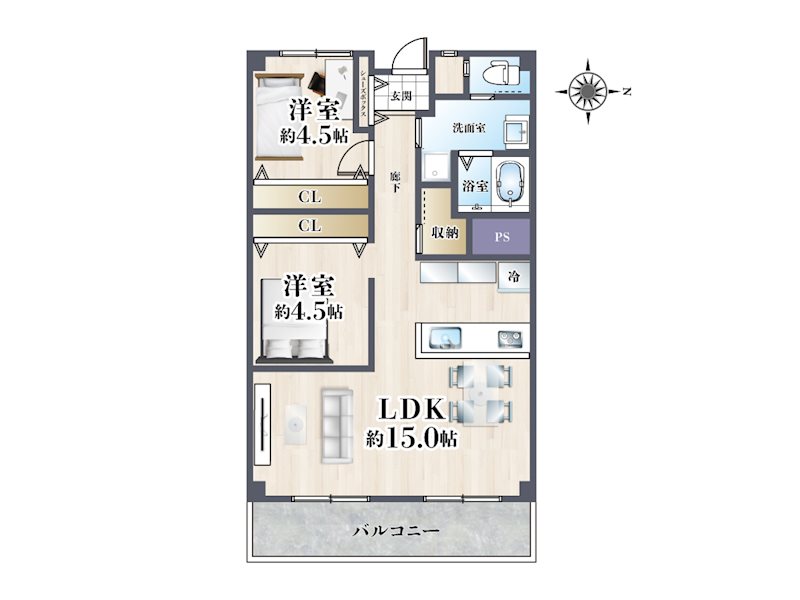メゾン高槻古曽部 215号室 間取り図