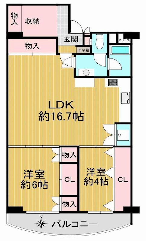 南茨木駅前ハイタウンA棟 間取り図