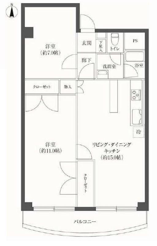 南茨木ハイタウン美沢E棟 間取り図