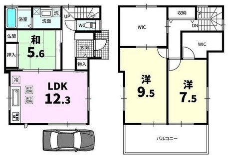高槻市北大樋町 中古一戸建 間取り図