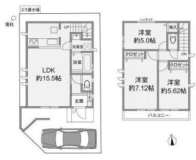 高槻市宮が谷町　新築一戸建 間取り図