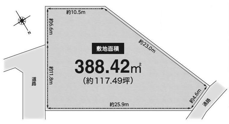 高槻市別所本町　売土地 間取り図