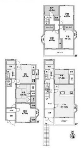 高槻市古曽部町2丁目　中古一戸建 間取り図