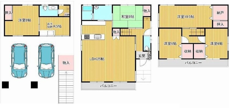 摂津市鳥飼西3丁目　中古一戸建 間取り図