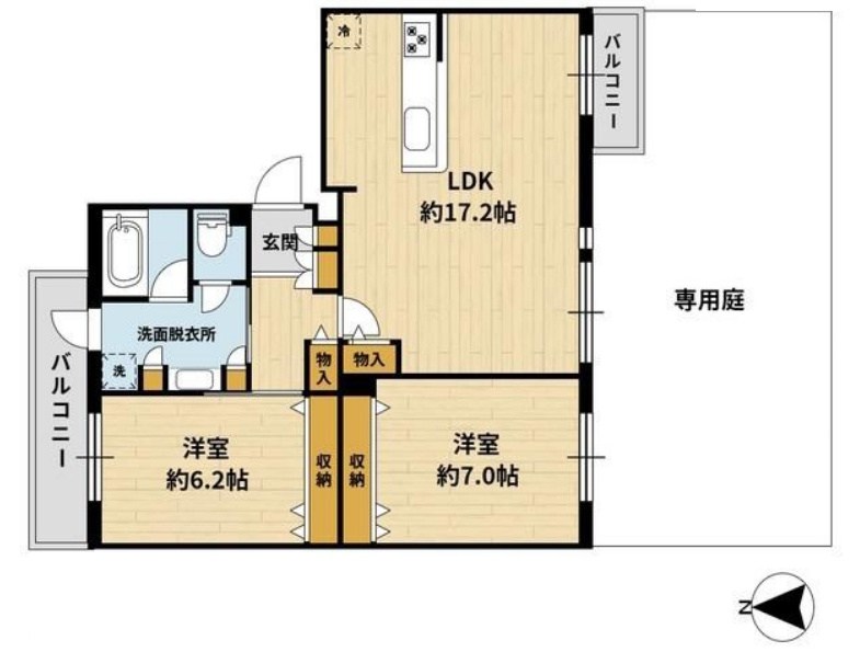 高槻阿武山二番街205号棟 間取り図