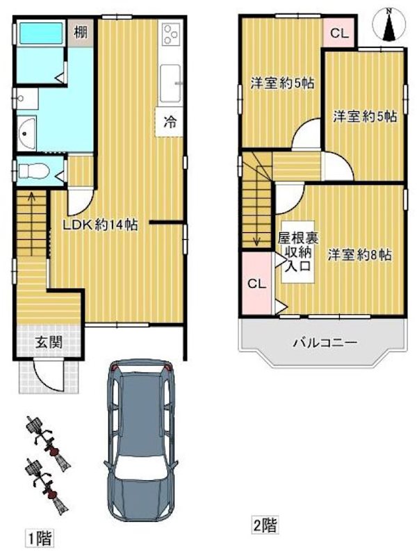 北楠葉町一戸建（再生住宅） 間取り図
