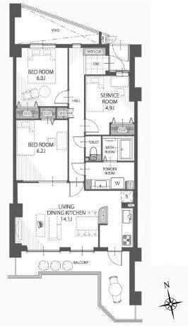 朝日プラザ高槻ウエストヒルズA棟 間取り図