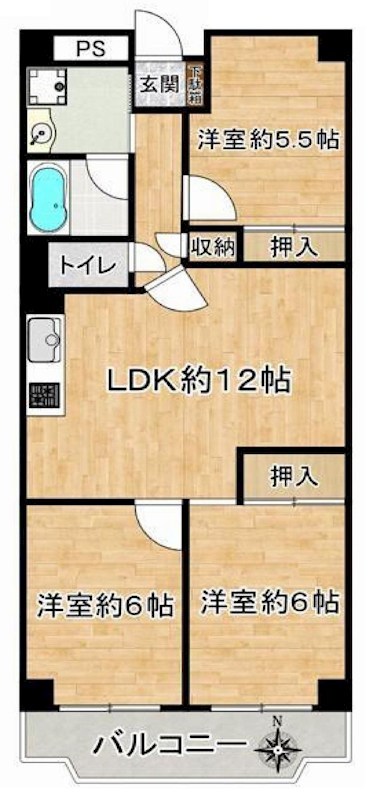 日興千里台スカイタウンB棟  間取り図