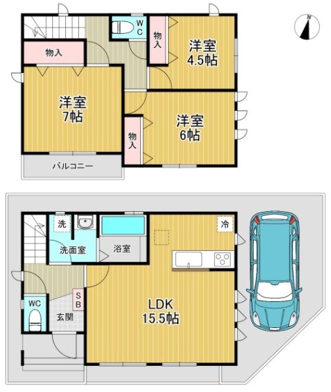 高槻市唐崎西2丁目　新築一戸建 間取り図