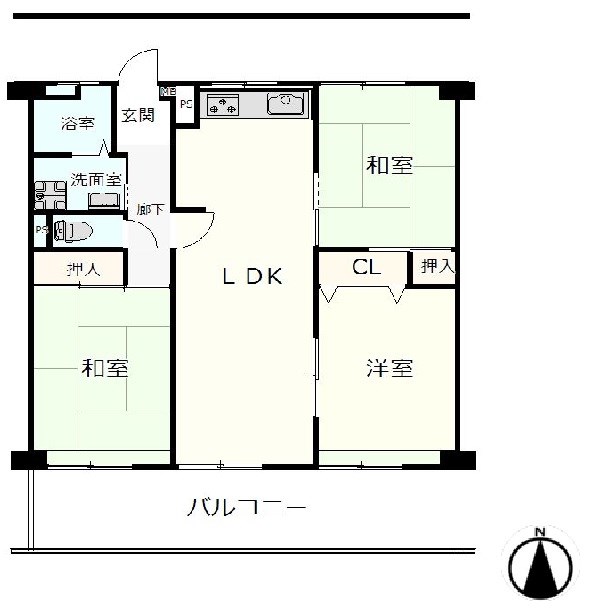 大和サニーハイツ高槻1棟 間取り図