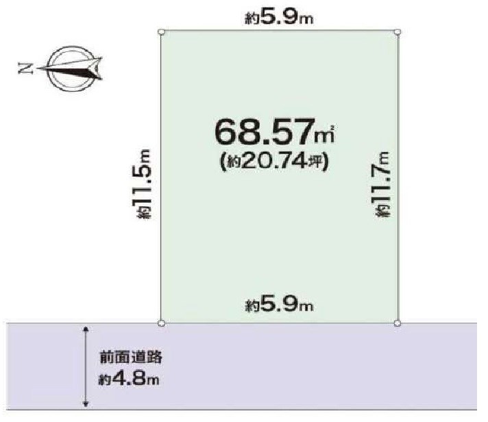 高槻市下田部町2丁目　売土地 間取り図