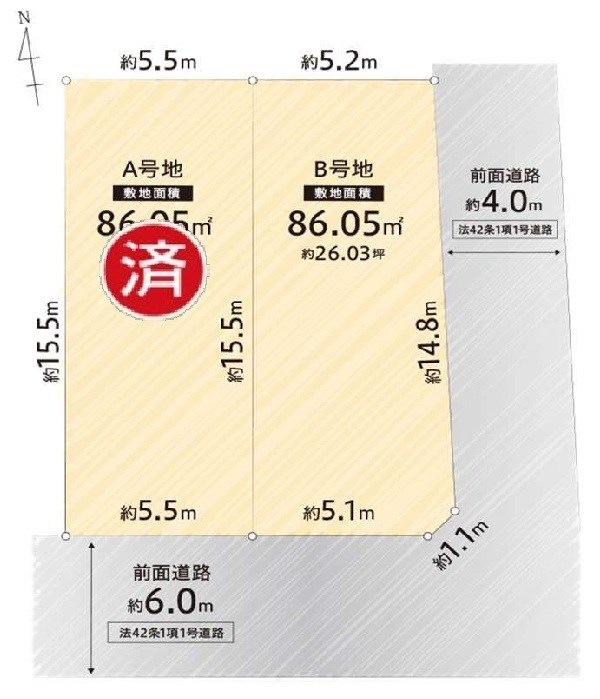 高槻市松原町B号地 売土地 間取り図