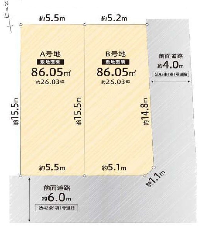高槻市松原町B号地 売土地 間取り図