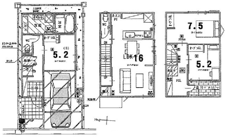 高槻市東五百住町2丁目 新築一戸建 間取り図
