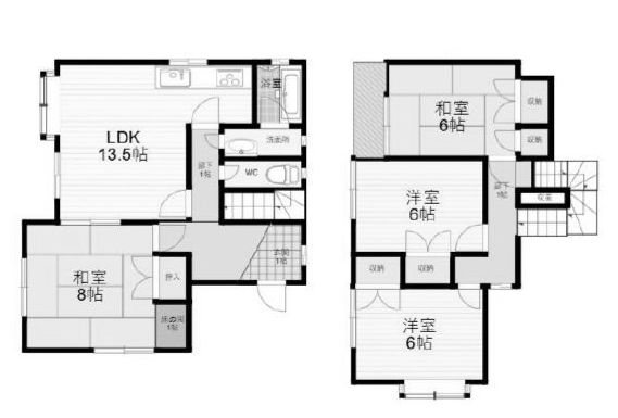 高槻市清水台1丁目　中古一戸建 間取り図