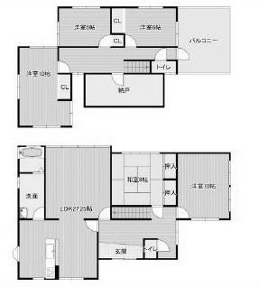 高槻市大和1丁目　中古一戸建 間取り図