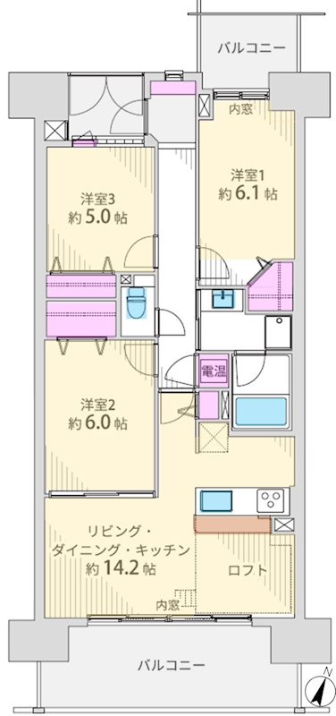 リバティパーク枚方Ｆ棟 間取り図