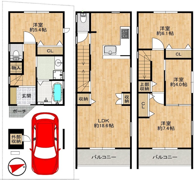 摂津市東別府２丁目　新築一戸建 間取り図