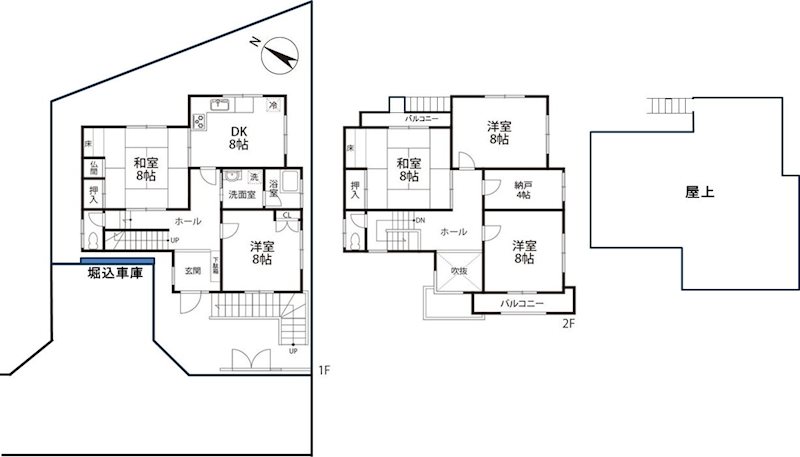 茨木市北春日丘2丁目　中古一戸建 間取り図
